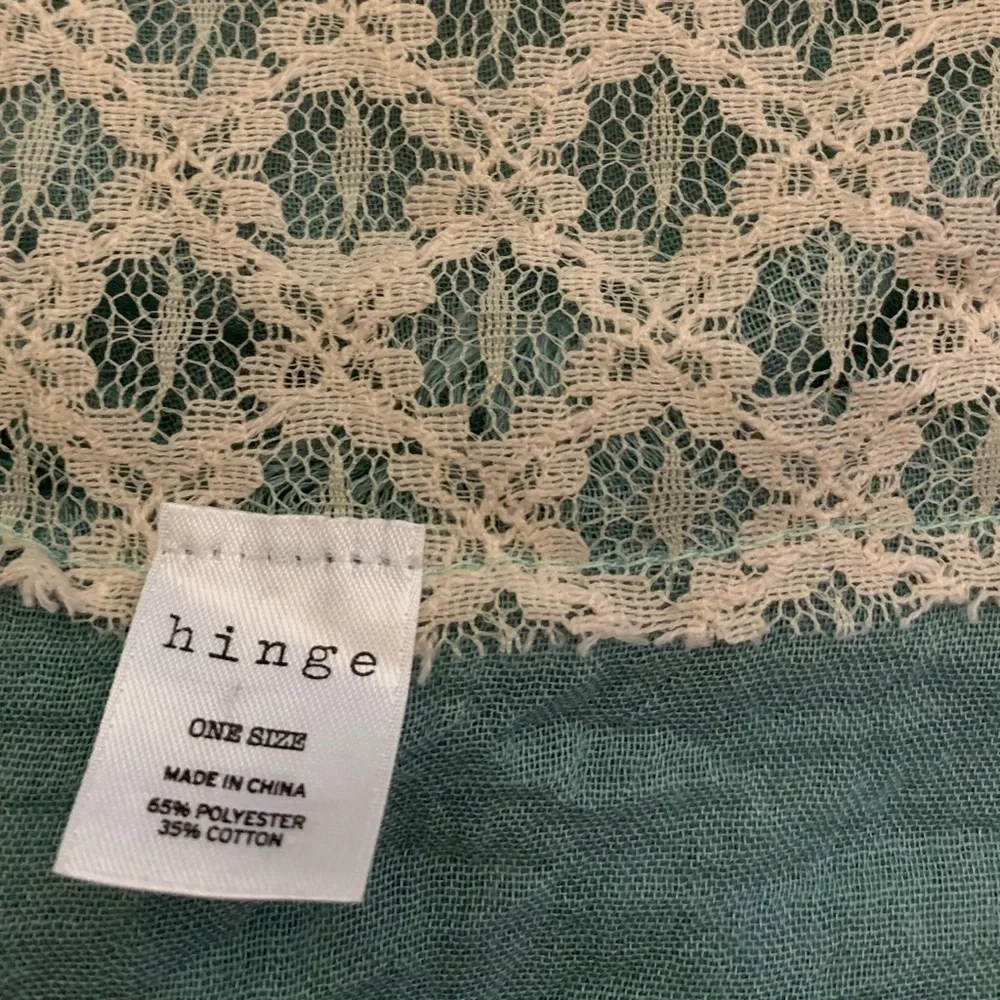Hinge Blue and Cream Lace Infinity Scarf Cottagecore Easter Spring FLAW